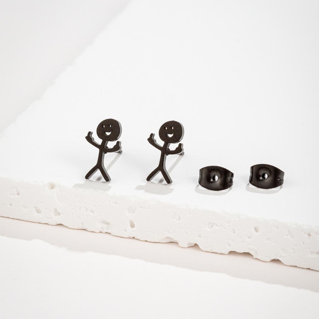 1 Pair Funny Middle Finger Stud Earrings Stainless Steel Simple Finger Earrings for Women 2024 New Trend Jewelry Gift