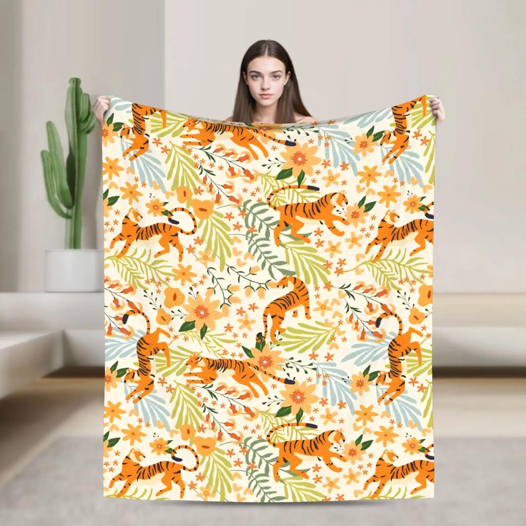 Scandinavian Style Leopard Lover Blankets Warm Soft Plush Throw Blanket For Couch Bed Travel Office Flannel Bedspread Bed Cover