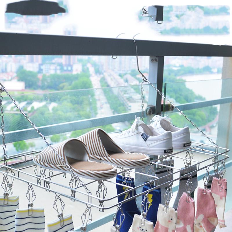 Umeraș pentru haine cu mai multe cleme, pliabil și îngroșat, cu 24/40/52 de cleme, șosete, prosop, rezistent la vânt.