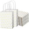 WTEMPO 12PCS 6*11*15CM Christmas/New Year Round Dot Printed Gifts Bags Portable Foldable Paper Gift Handbags Creative Festivals Gift Packaging Bags