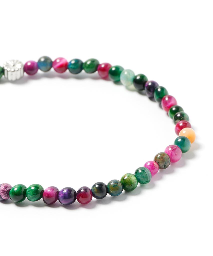 Jbans Classic Chrysanthemum Pendant 4Mm Slim Mixed Color Gemstone Bracelet (C2503Ac1337_Gn)