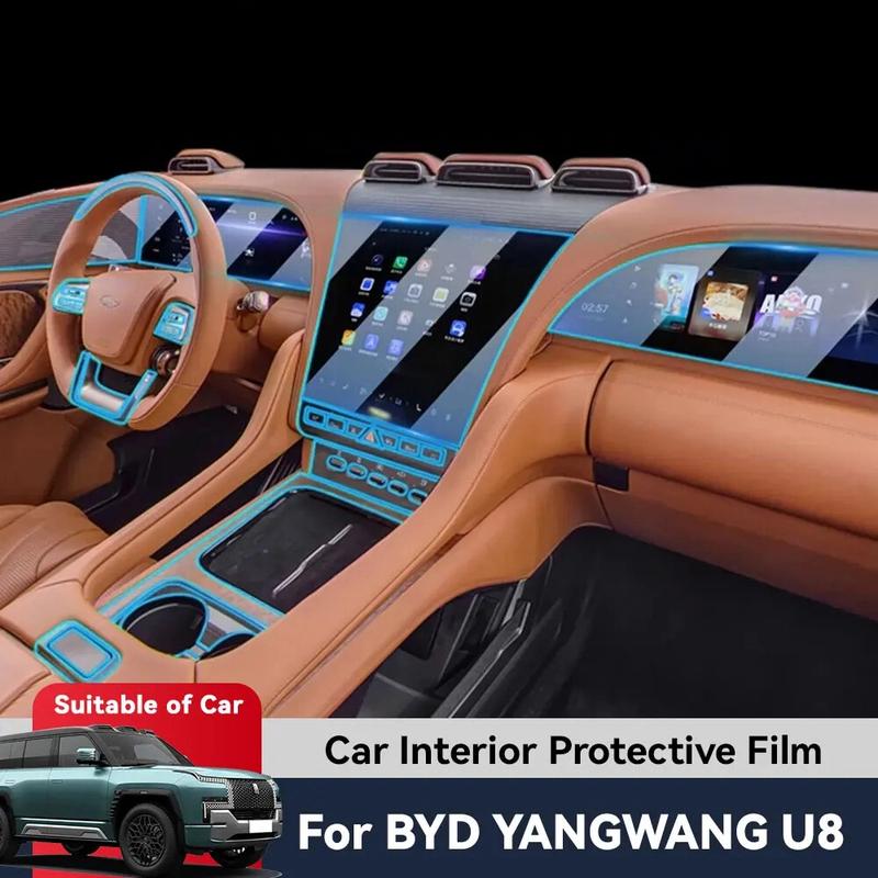For BYD YANGWANG U8  2024 Car Interior Center Console Transparent TPU Protective Film Anti-scratch Repair Film Accessories