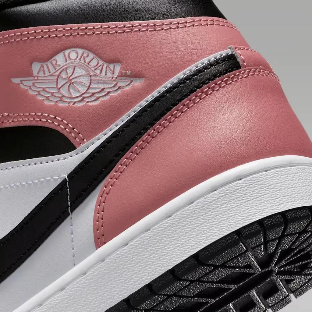 DQ8426-100 Nike Air Jordan 1 Mid Blanco Rosa Óxido Negro (De hombre)