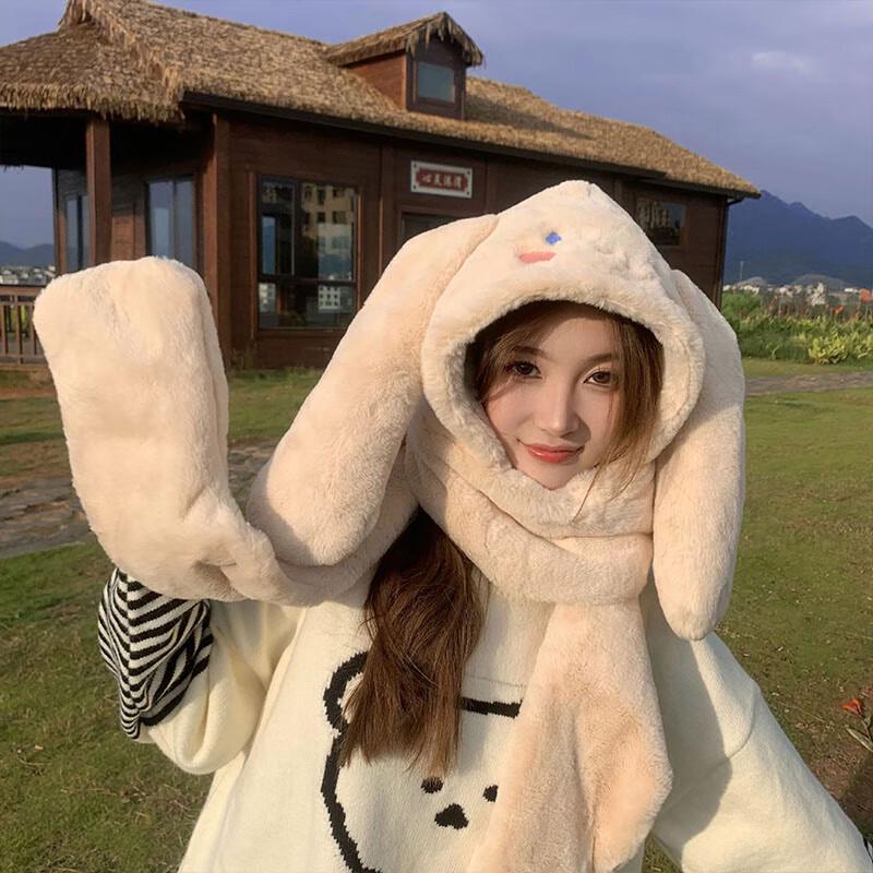 

Cinnamoroll Интегрированный шарф зимняя шапка