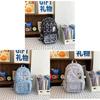 Star Pattern Nylon School Backpack With Padded Straps For Students