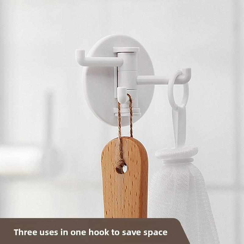 Spacesaving Wall Nodrill Hooks With Multiple Tiers For Home Organization Decor