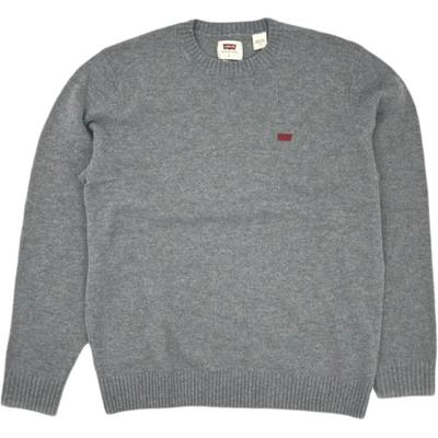 Levis Logo Rund Hals Genser Allsidig Enkel Ensfarvet Strikket Avslappet Langermet Genser Herre genser A4320-0000