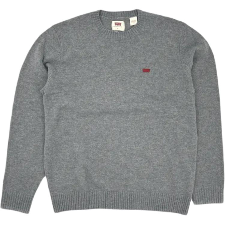 

Пуловер с круглым вырезом с логотипом Levis, универсальный, простой, однотонный, вязаный, повседневный свитер с длинным рукавом, мужской свитер A4320-0000 S