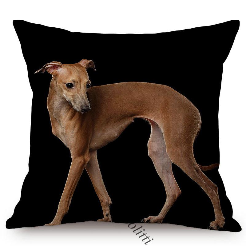 Pet Dog Portrait Print Sofa Throw Pillow Case Dachshund Terrier Samoyed Living Room Chair Decoration Cushion Cover Cojines