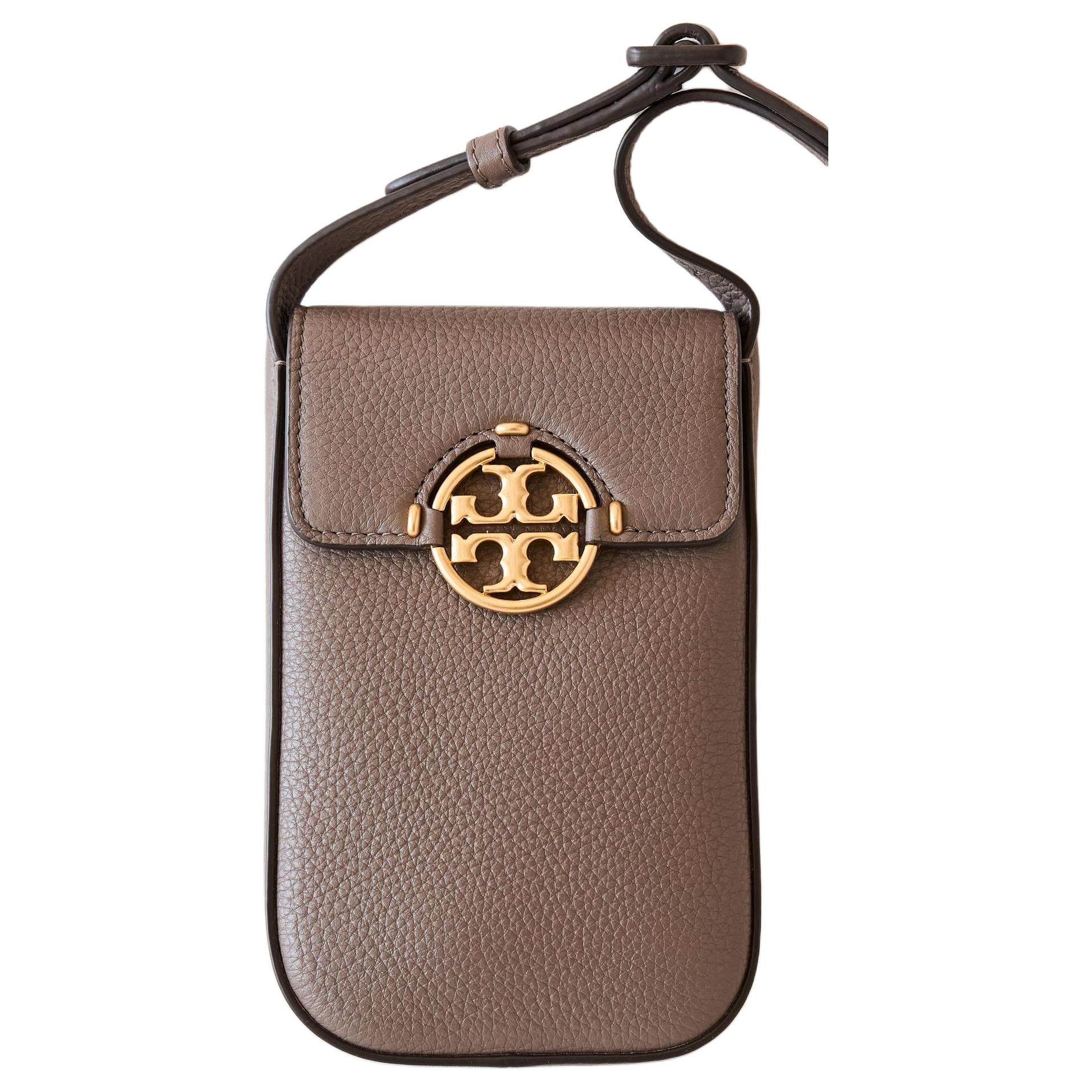 

Tory Burch TB Miller Detachable Shoulder Strap Litchi Grain Leather Crossbody Phone Bag Women bags Brown 84077-250 Basic Set (Bag+Dust Bag)