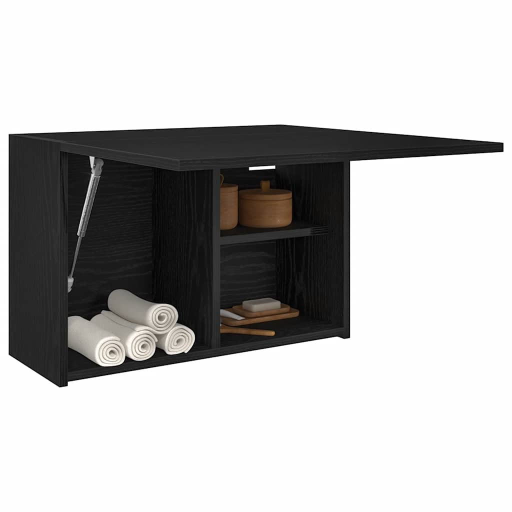 Bathroom Wall Cabinet Black 60 X 25 X 40 Cm Particleboard