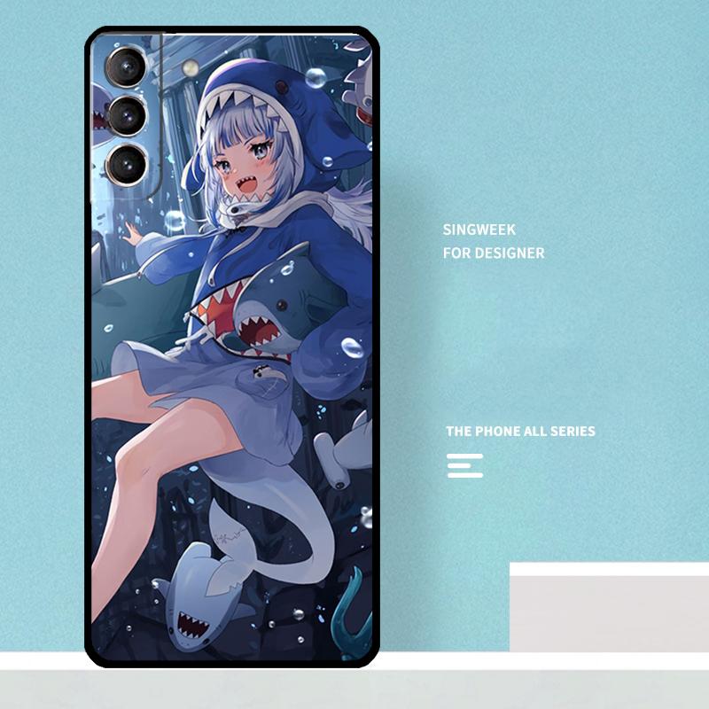 Anime Hololive Gawr Gura Case For Samsung Galaxy S24 Ultra S20 S21 S22 S23 S25 Ultra S9 S10 Plus S25 FE Phone Cover