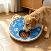 Drehbares Hundekratzbrett aus Massivholz mit Edelstahlschale und waschbarer Nagelfeile Haustierfutterspender