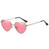 Retro Round Sunglasses Metal Frame Heart Shaped Lenses UV Protection Lightweight Fashion Eyewear for Outdoor Activities