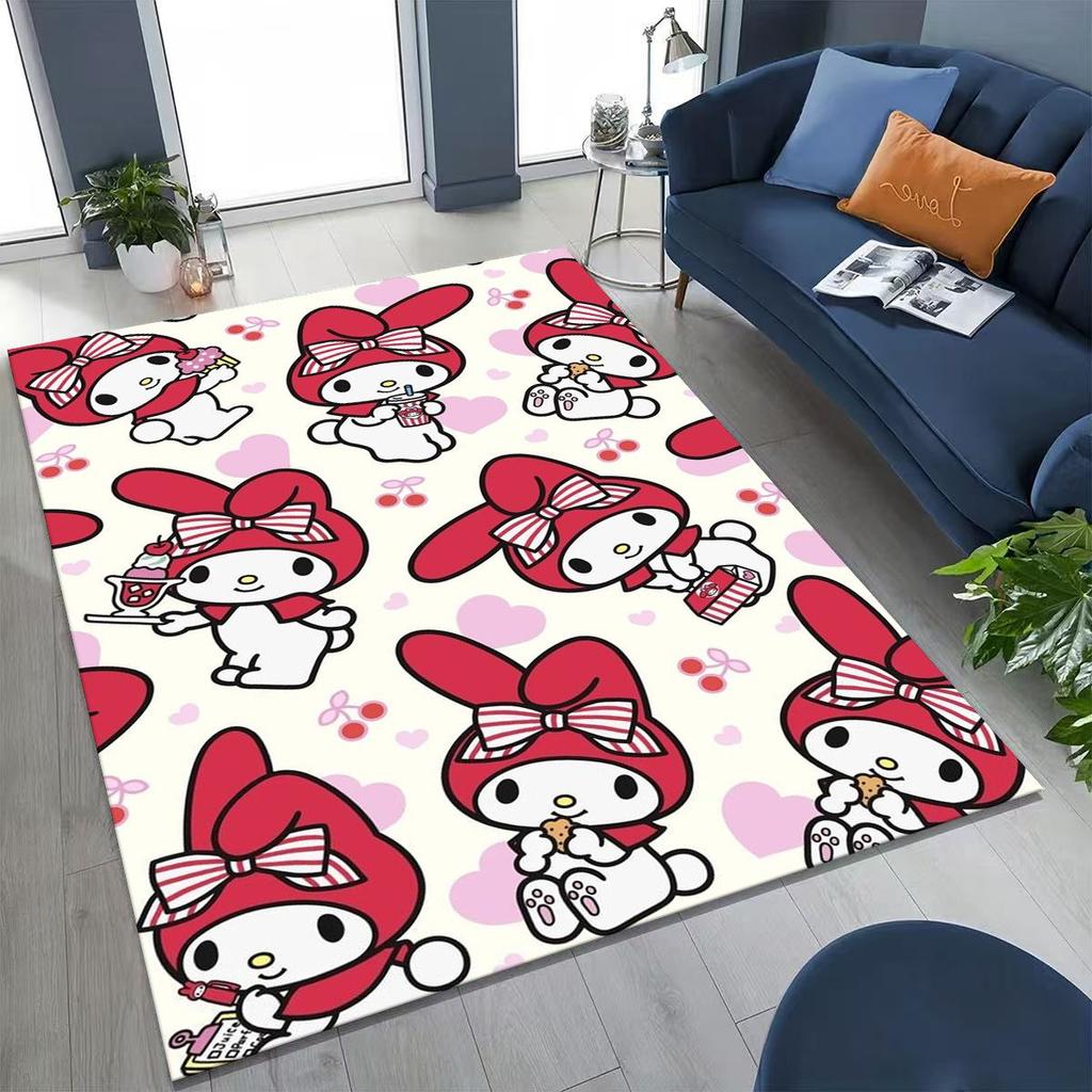 27 Style Cute My Melody Sanrio Rug for Bedroom Living Room Sofa Home Doormat Decor, Large Kids Play Non-slip Floor Mat Gift