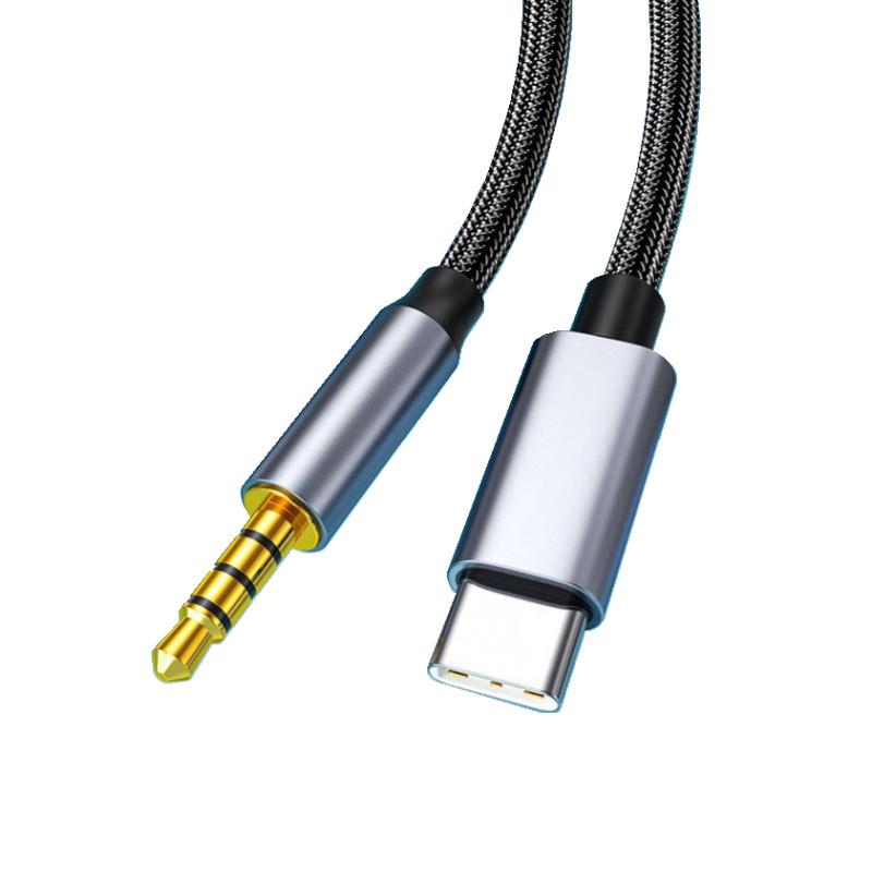 AUX USB Type C To 3.5mm Audio Connection Adapter Cable for Car Speaker Earphones Dual Plug Audio Cable Android with Type C PortGood Product