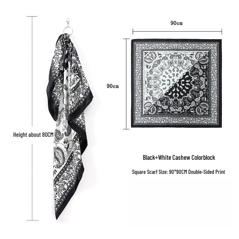 Retro Paisley Multi-use Silk Scarf: Large Square for Street Dance, Hip Hop, Neckerchief for Men & Women