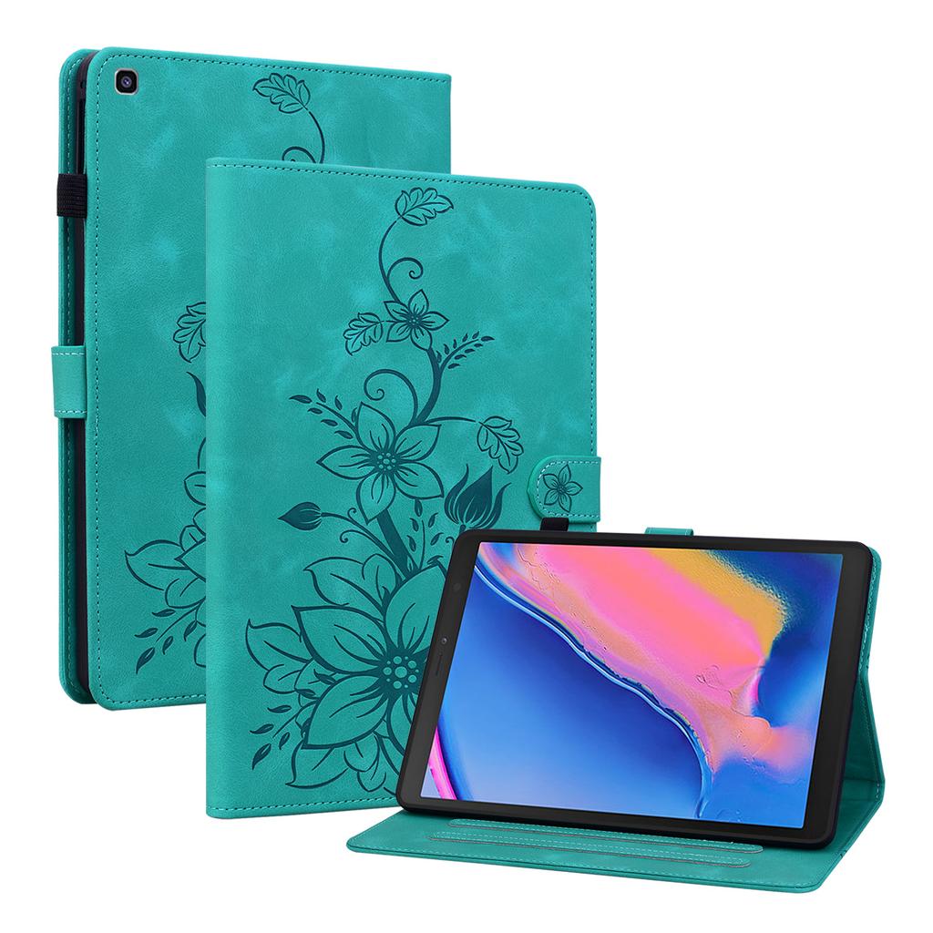 Pentru Samsung Galaxy Tab A 8.0 (2019) (SM-T290 (Wi-Fi),SM-T295 (LTE)).Husă pentru tabletă din piele PU, cu design floral rafinat în relief