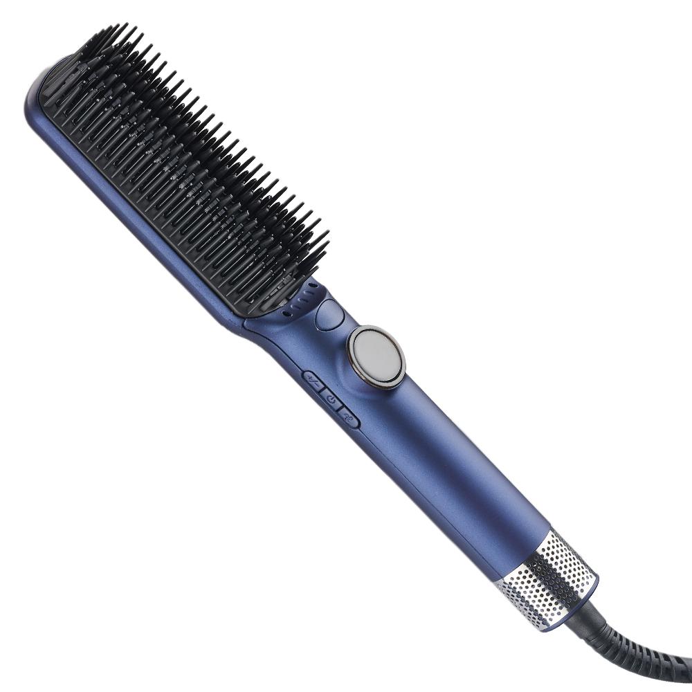 Professional Electric Straightening Comb Fashion Fast Heating Ceramic Hair Straightener Popular Straightening Comb Brush 110-120 V синий