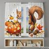 Piece Set High Definition Digital Printed Curtainsautumnsquirrelpumpkinleafcolorfulstylehome Decoration Style Curtain Made Of Polyester