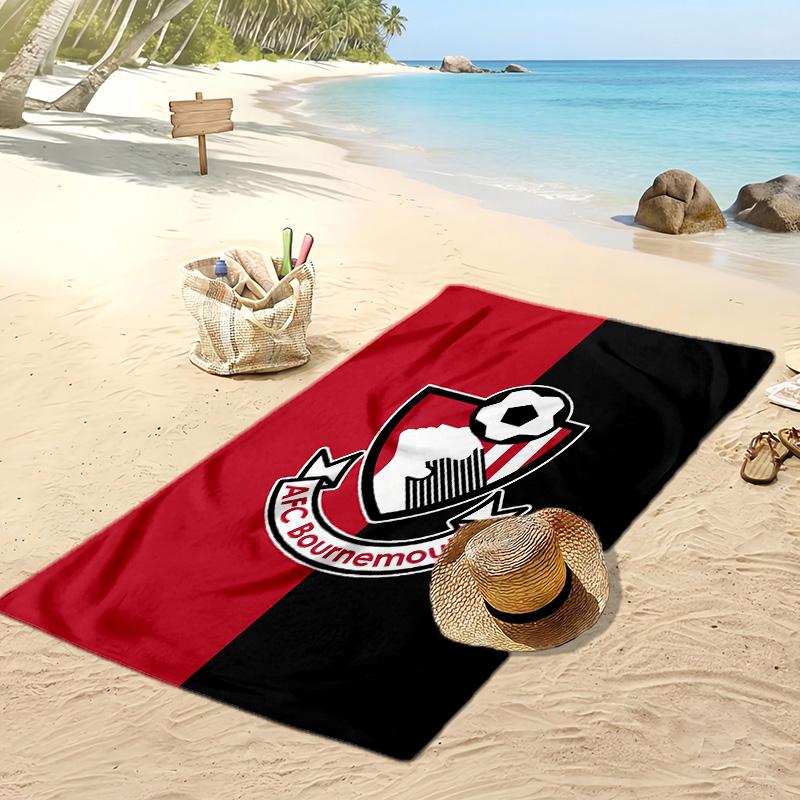 Bournemouth Football Print Beach Towel, Large Soft Quick Dry Towel for Beach Camping Swimming