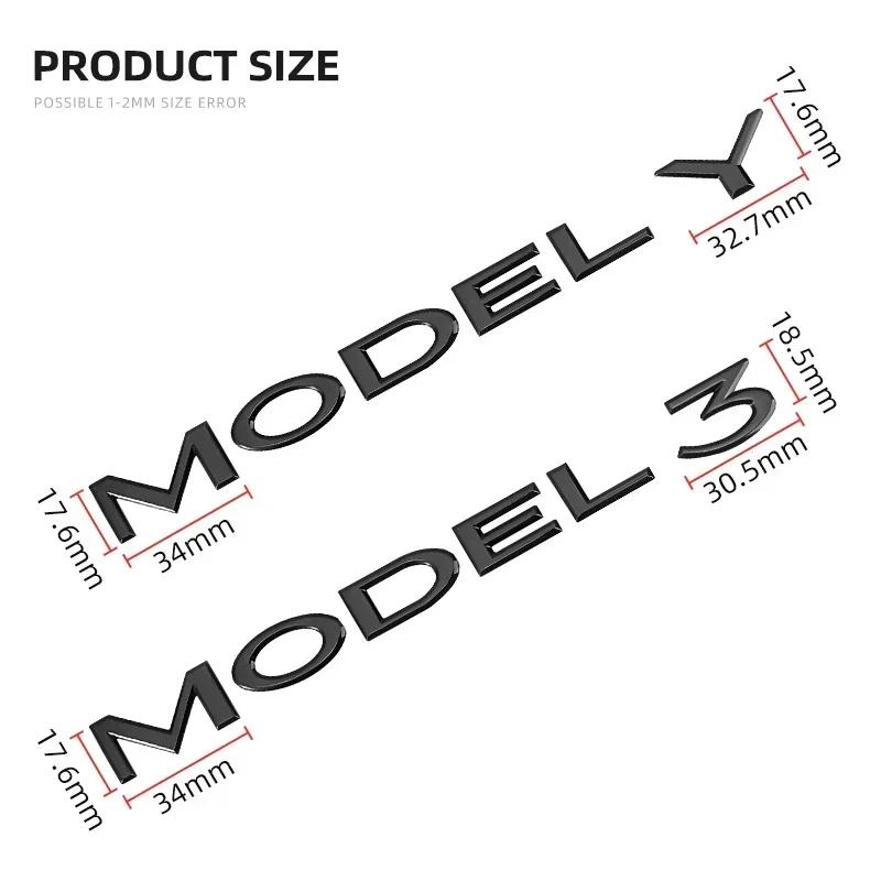Autoaufkleber Tesla 3D ABS Logo Emblem Buchstaben Auto Kofferraumplakette Hintere Buchstabenbeschriftung Galvanisiert Für Tesla MODEL 3 Y Zubehör