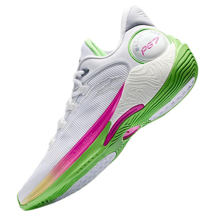 Anta Speed Battle 6 Comfortable Versatile Non-Slip Durable Mid-Top Basketball Shoes Men Sneaker White Green Pink 112511601-4