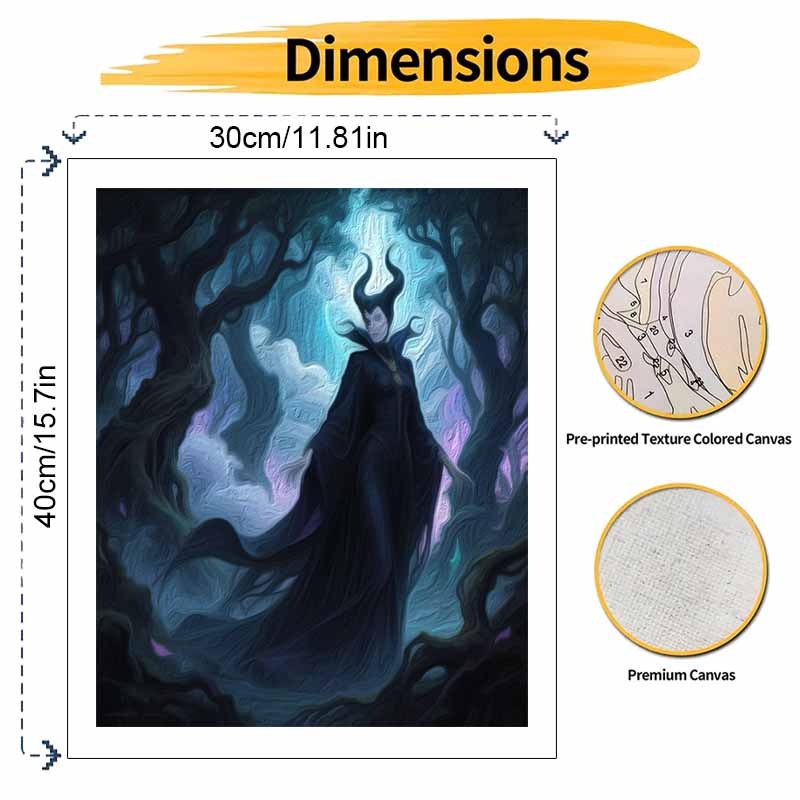 Disney DIY Painting Kit Maleficent Classic Style Home Decor Craft Gift Idea Wall Art For Living Room Office Wall Hanging Painting Modern