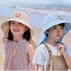 Fischio~ Cappello da Sole a Tesa Larga per Bambini Protezione Solare Pieghevole Bambini Fischietto Cappello Parasole Cappellino Copricollo Cappello da Pescatore Cartone Animato