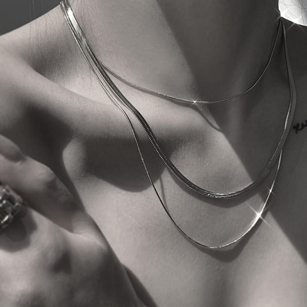 Ins Wind Collarbone Chain, Soft Chain Double-layer Necklace Stacked with Simple Niche Design Necklace