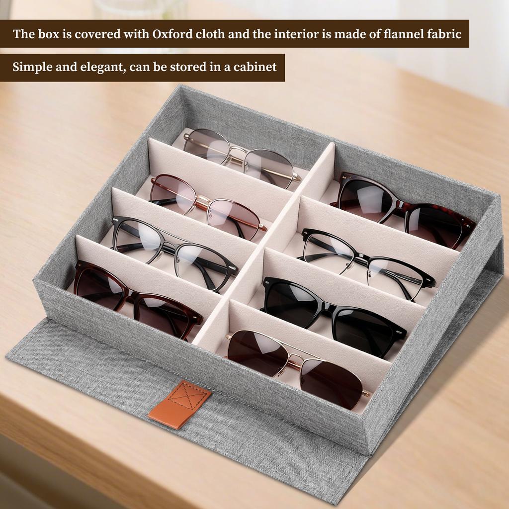 Sunglasses Storage Organizer Eyeglasses Display Case Holder Eyewear Storage Box Glasses Jewelry Holder with Magnetic Closure