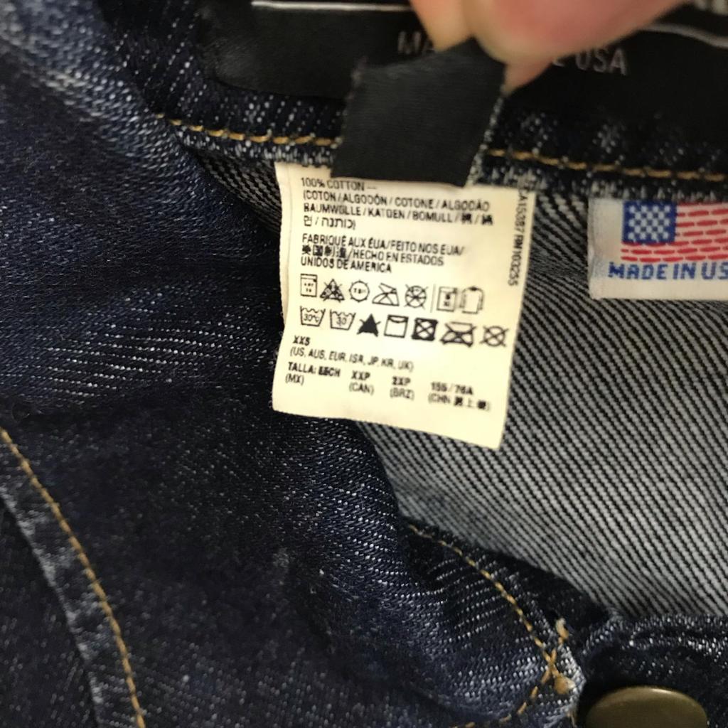 USA American Apparel Jeansjacke [Herren XXS/Blau] Oberbekleidung Jacke Pullover(GEBRAUCHT)