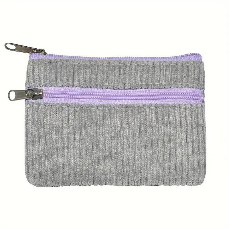 1 Pcs Corduroy Multi-Colored Small Change Bag Key Bag Portable Card Bag Small Metal Zipper Head