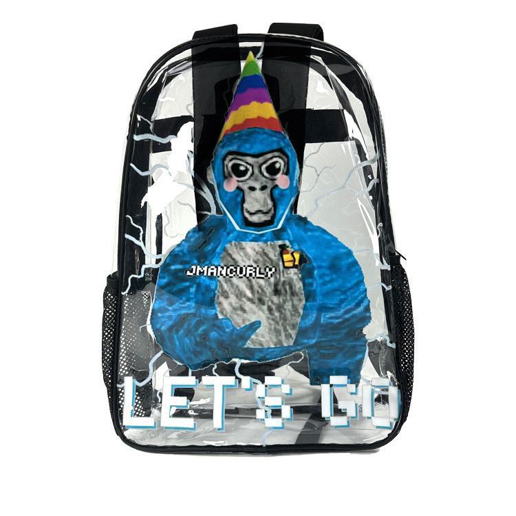

Настраиваемый рюкзак из ПВХ большой вместимости для средней школы - мультяшный прозрачный желеобразный дизайн 32x10x43