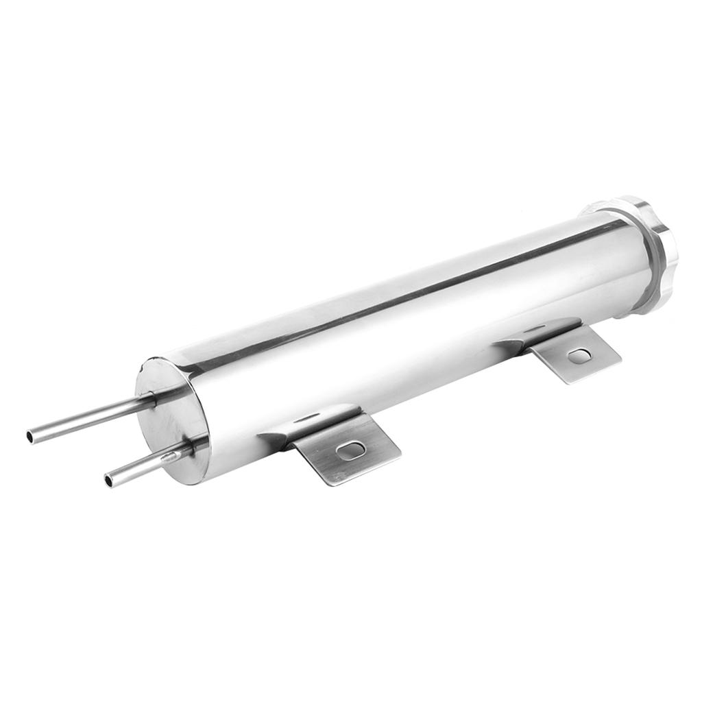 2x10in Overflow Tank Can Polished Stainless Steel Coolant Radiator 14oz Fit for Ford Engine