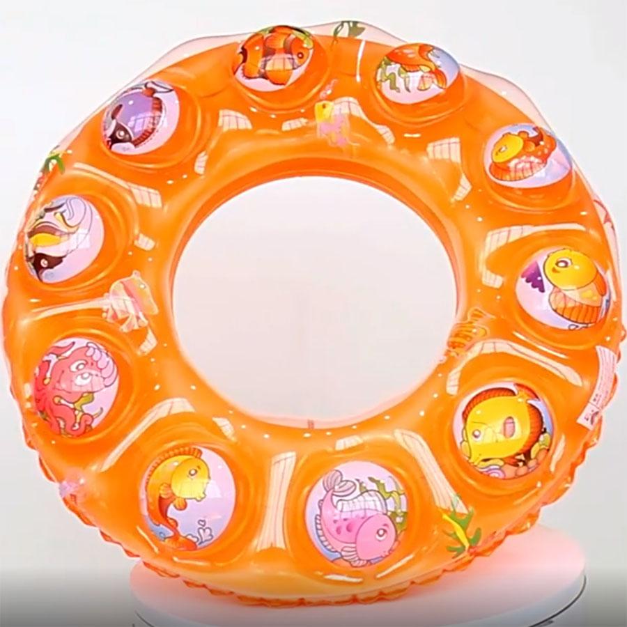 1 buc. Airbag dublu îngroșat Cerc de înot gonflabil de cristal pentru piscină de vară pentru copii, jucării de plajă pentru siguranță în apă plutitoare