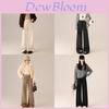 Winter Wool Cashmere Blend High Waist Wide Leg Pants For Women With Pockets And Drawstring