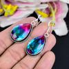 Bi-Color Tourmaline Gemstone 925 Sterling Silver Jewelry Earring 1.97" KG-1783