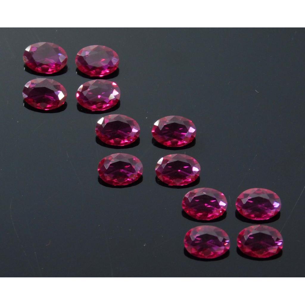 12 Pcs CERTIFIED Ruby Loose Gemstones Red Oval Shape 7x5 Mm Each Lot Az-495395