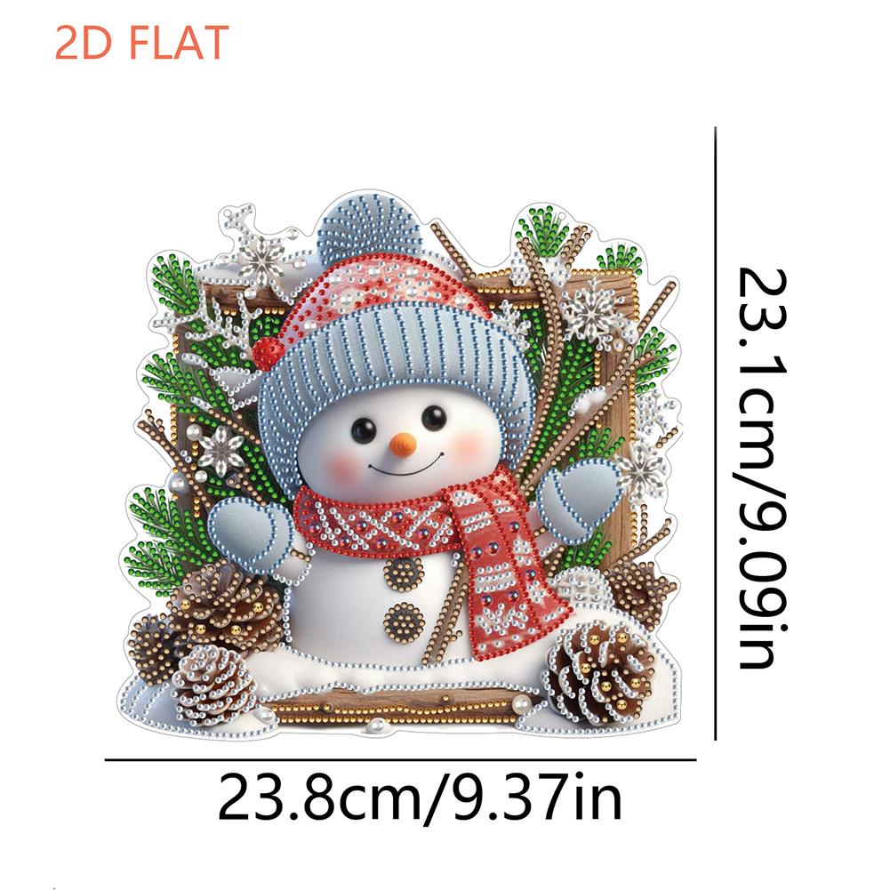 Xmas Theme 2D Flat DIY Special Shape Rhinestone Diamond Art Window Pendants Diamond Art Pendant Wall Decor for Home & Windows