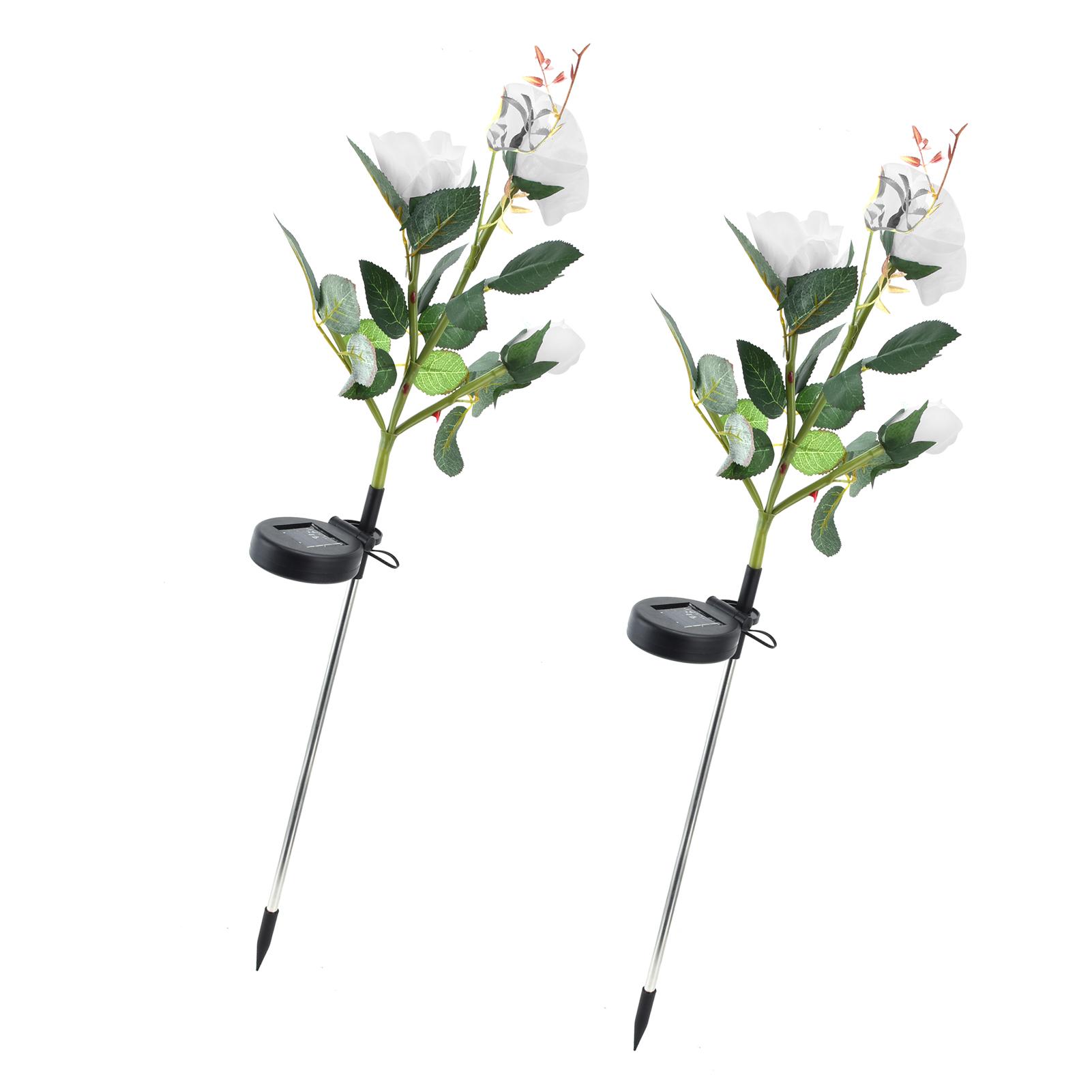 2pcs LED Solar Flower Lights Waterproof Artificial   Garden Lamp for Outdoor Landscape