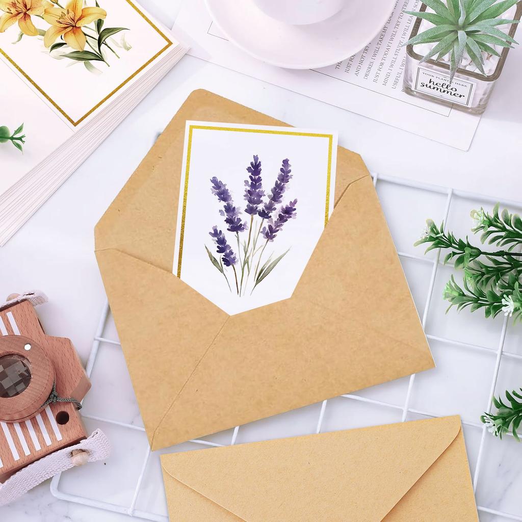 Europeisk stil Färgglada Tackkort/Inbjudningskort/Bröllopskort Set, Eleganta Små Kort för Hälsning, Blomsteraffär Favörer, Gåvor