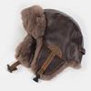 Winter Ushanka Hat Men Women's PU Pilot Aviator Bomber Hat Faux Fur Leather Snow Cap with Ear Flaps Hat