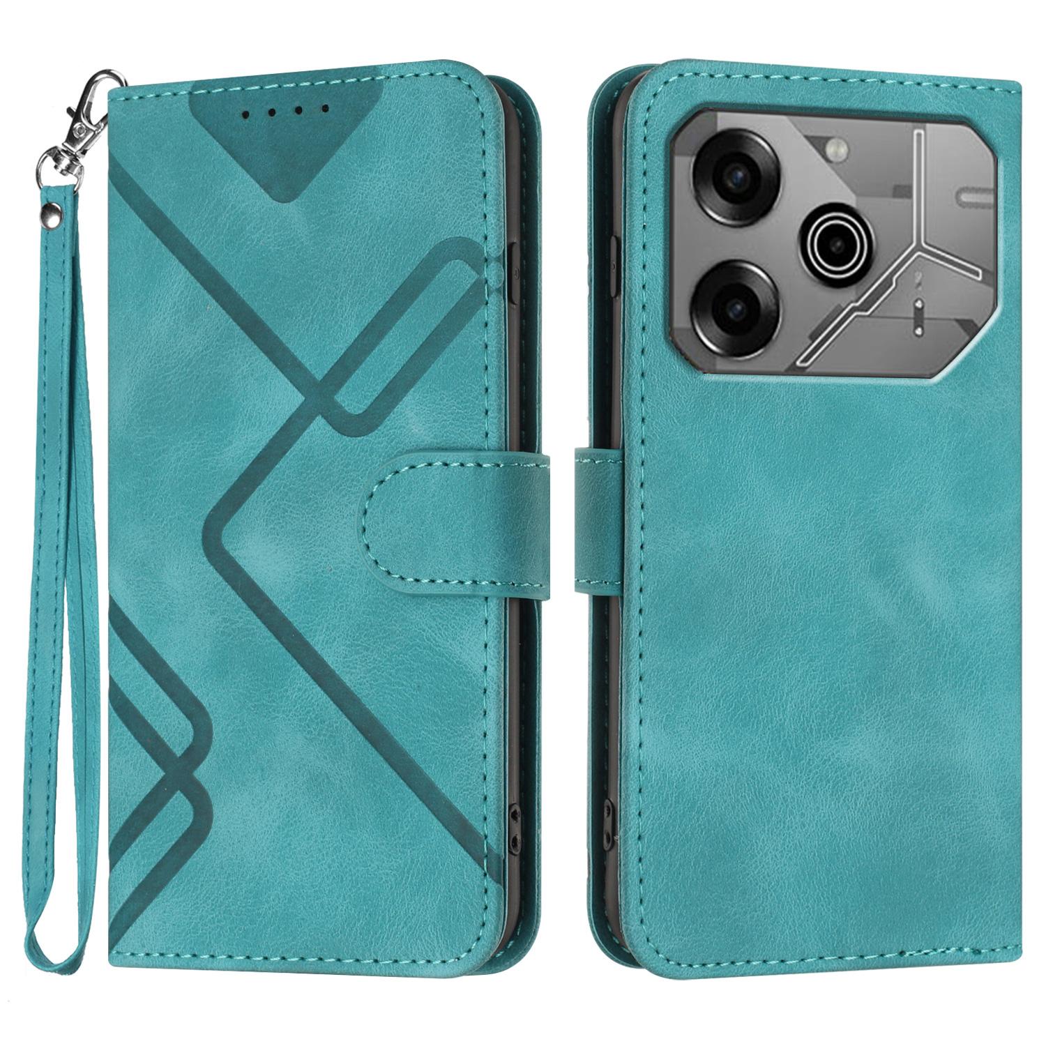 

YX0040 For TECNO Pova 6 5G/Pova 6 Pro 5G Leather Case Geometry Phone Cover Baby Blue