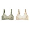 2 PCS Women's Seamless Gathering No Steel Ring Underwear Bra Skin-friendly Breathable Bra