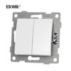 EIOMR EU Standard Wall Power Sockets White Crystal Glass Panel 16A Usb TV RJ45 Wall Switch Usb Outlets Module DIY for Round Box