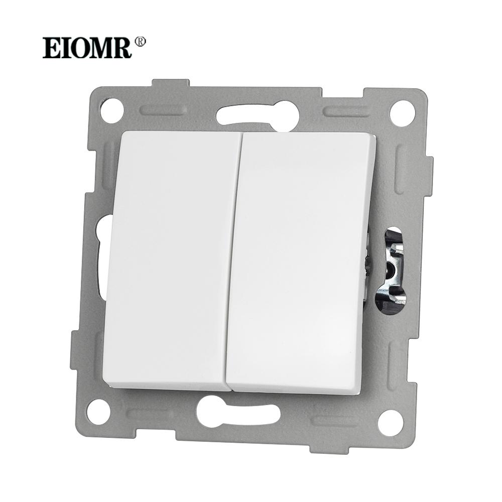 EIOMR EU Standard Wall Power Sockets White Crystal Glass Panel 16A Usb TV RJ45 Wall Switch Usb Outlets Module DIY for Round Box