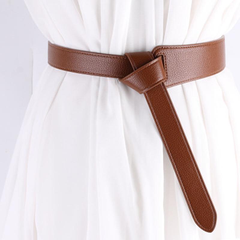 Luxury Female Belt for Women red Bow design Thin PU Leather Jeans Girdles Loop strap belts bownot brown dress coat accessories