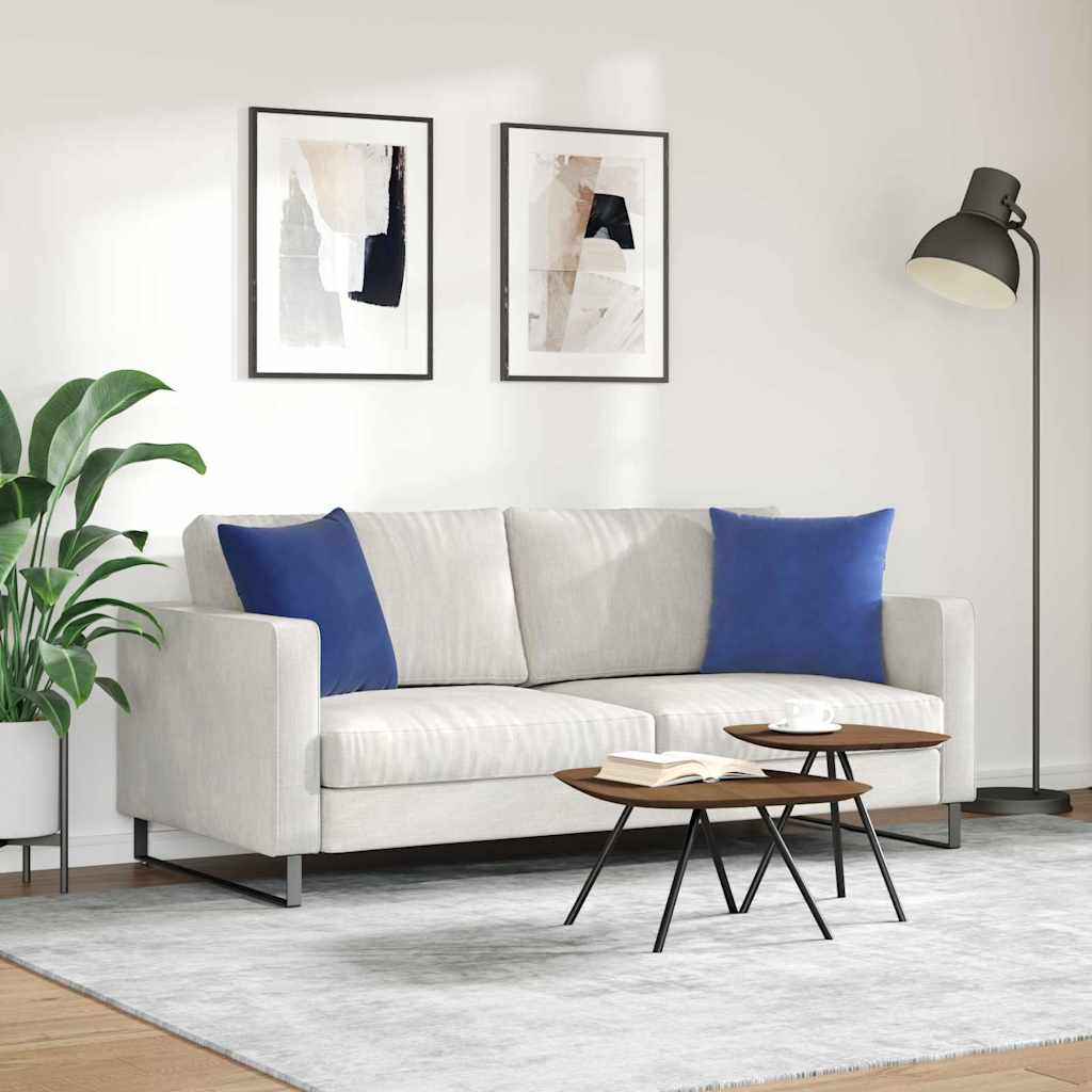 Sofa Cushions 2 Pcs Police Blue 45 X 45 Cm Cord Fabric