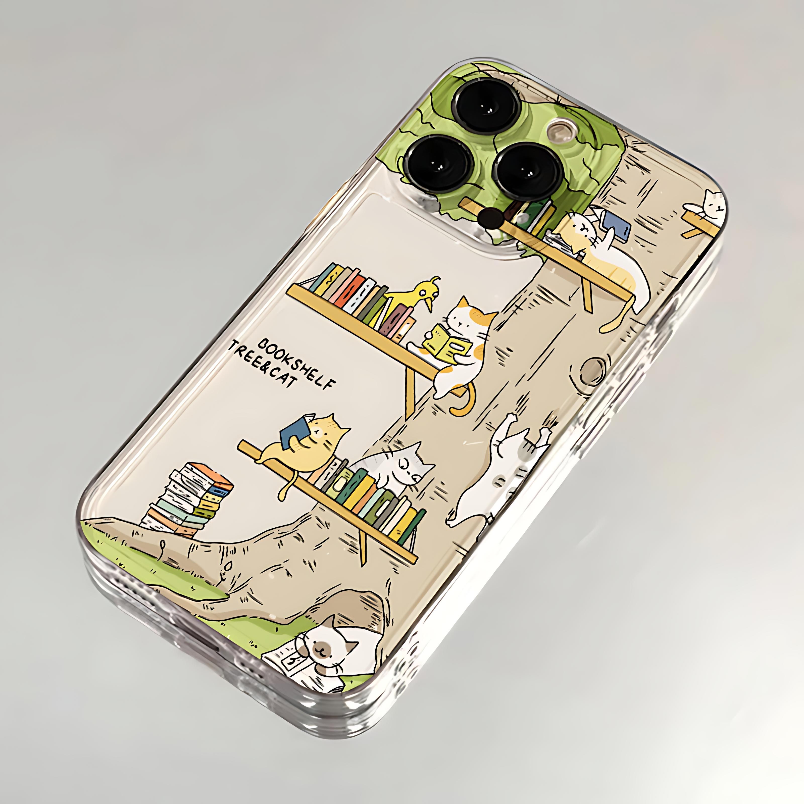 

Reading Tree Cat Phone Case For Samsung A57 A07 A36 A26 A56 A16 A06 A55 A35 A25 A15 A05 A54 A34 A24 A14 A13 A53 Clear Back Cover Samsung A32 4G